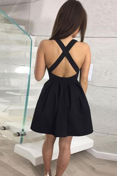 Criss Cross Strap Skater Dress