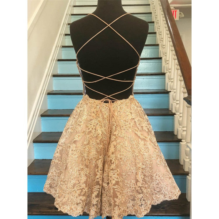 Short open outlet back homecoming dresses