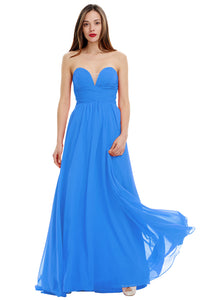 A-Line Sweetheart Chiffon Long Prom Dresses