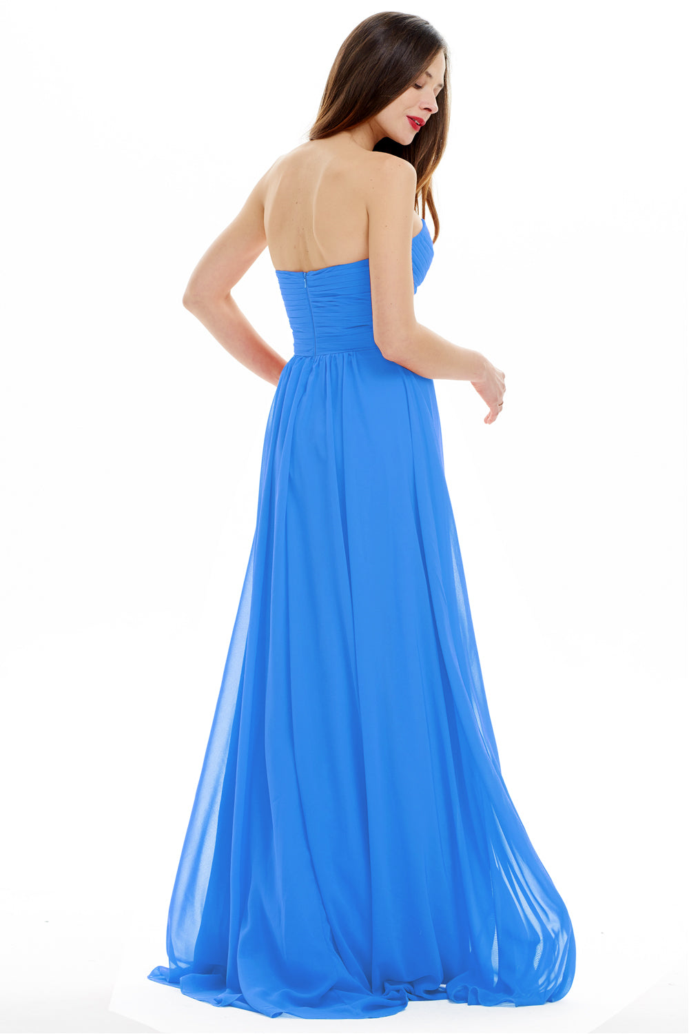 A-Line Sweetheart Chiffon Long Prom Dresses