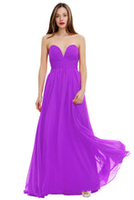 A-Line Sweetheart Chiffon Long Prom Dresses