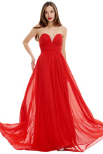 A-Line Sweetheart Chiffon Long Prom Dresses