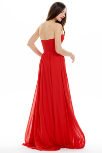 A-Line Sweetheart Chiffon Long Prom Dresses