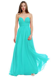 A-Line Sweetheart Chiffon Long Prom Dresses