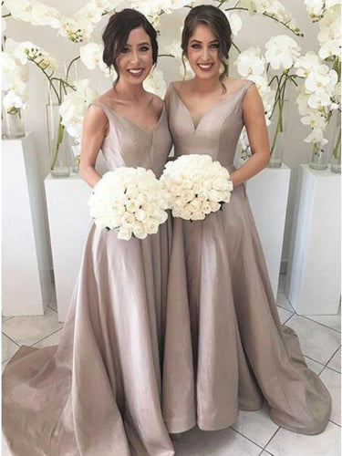 A-Line V-Neck Bridesmaid Dress