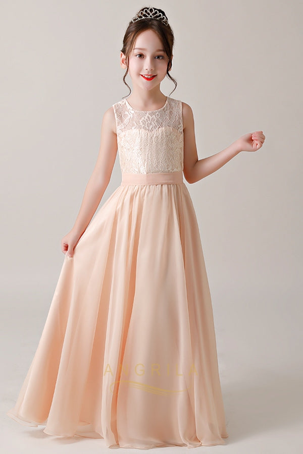 A-line/Princess Chiffon & Lace Flower Girl Dresses