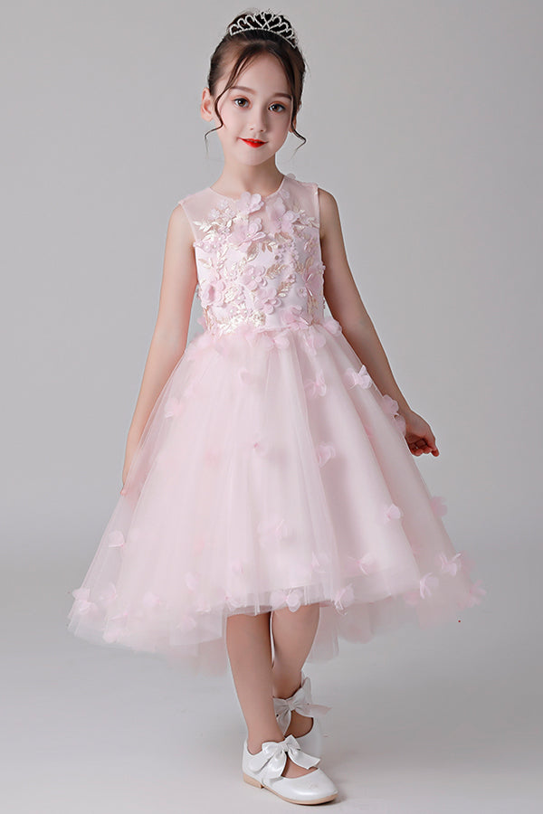 High-Low Sleeveless Flower Girl Dresses