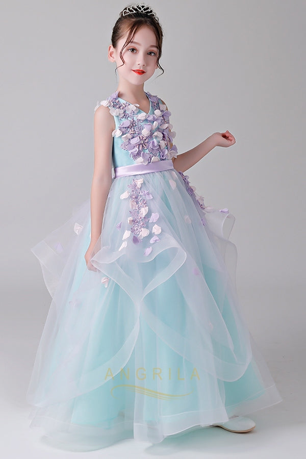 Floor-Length Flower Girl Dresses with Beads