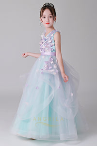 Floor-Length Flower Girl Dresses with Beads