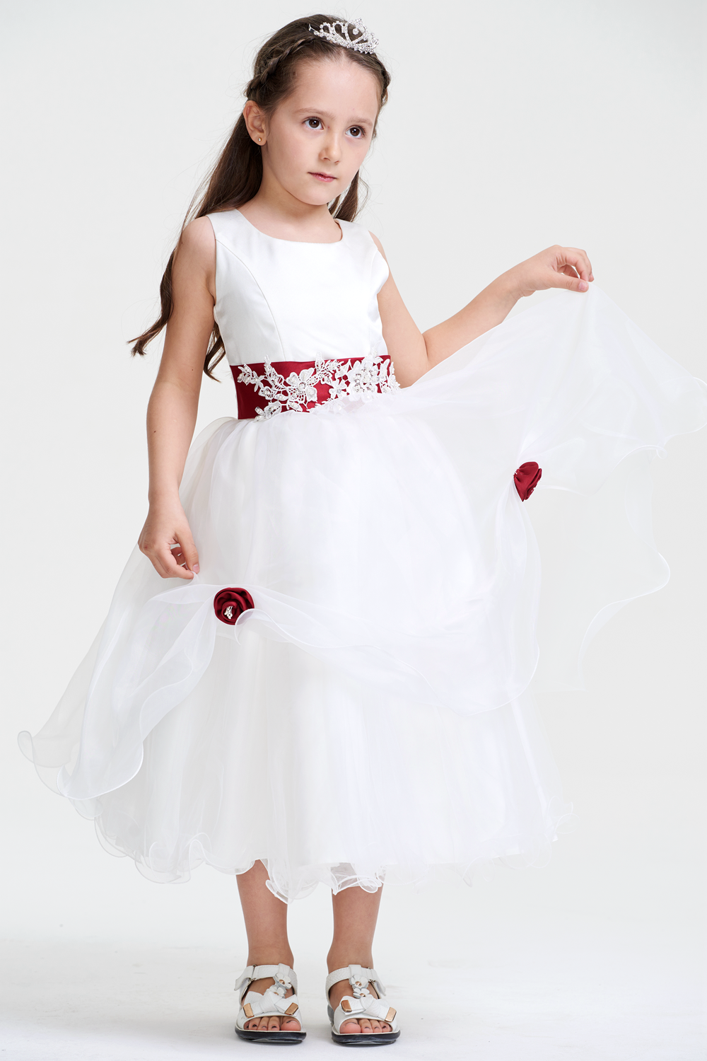 Colored A-line/Princess Tea-Length Flower Girl Dresses