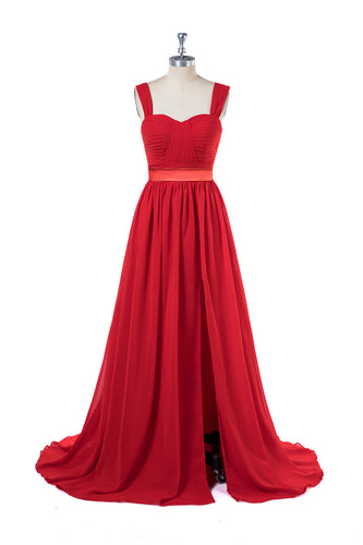 Shoulder Straps A-Line Chiffon Bridesmaid Dresses