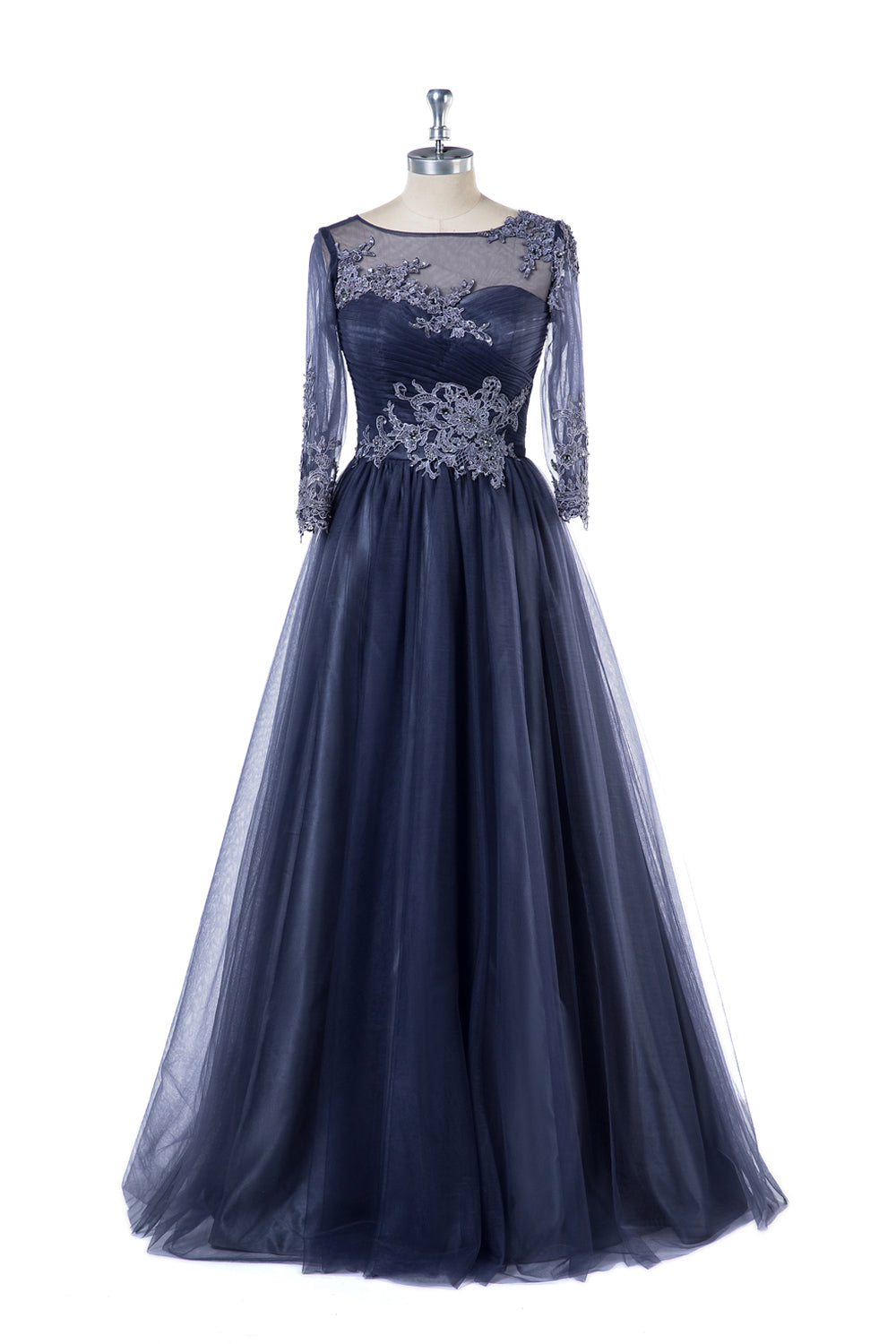 Tulle Floor-Length Mother of the Bride Dresses with Sleeves