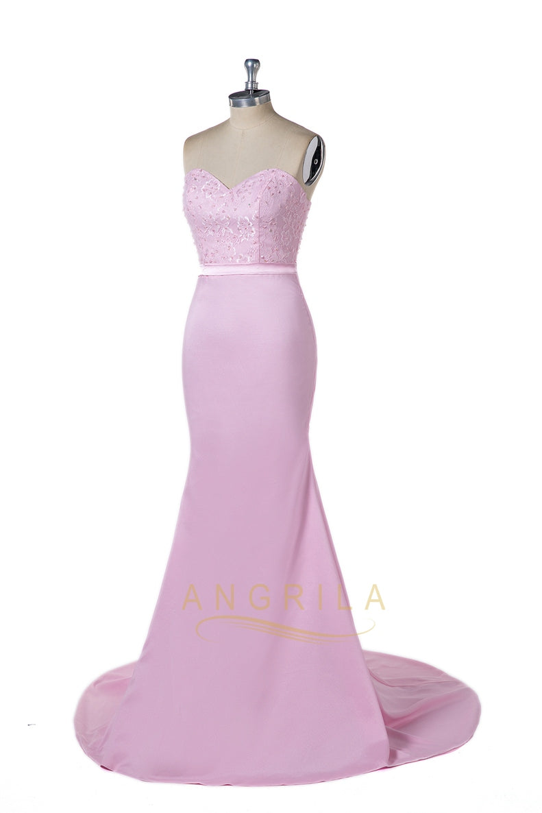 Mermaid Sweetheart Strapless Evening Dresses with Beads