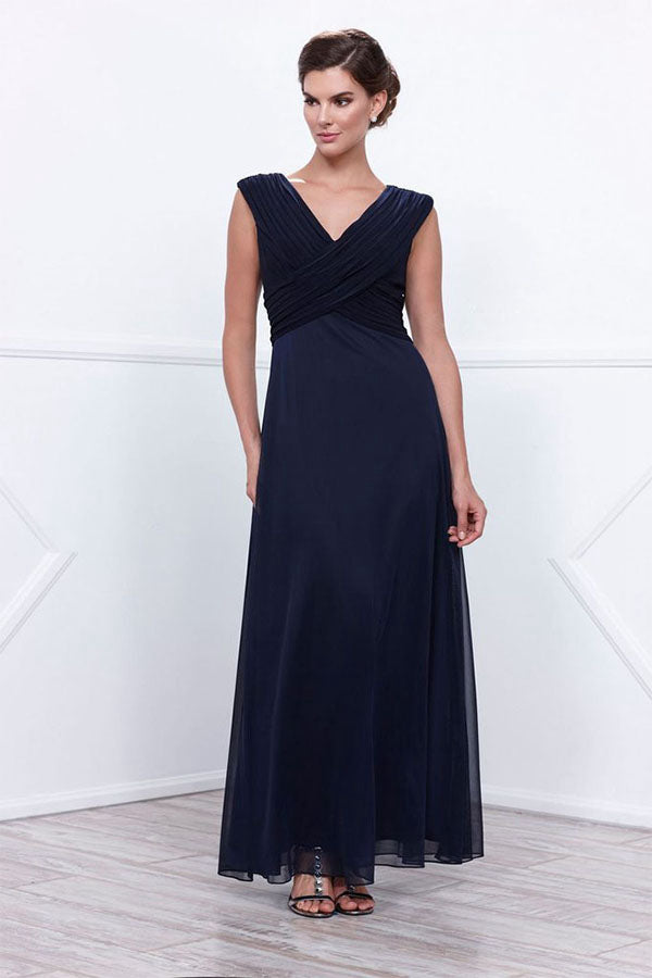 Dark Navy Sleeveless Mother of the Bride Dresses