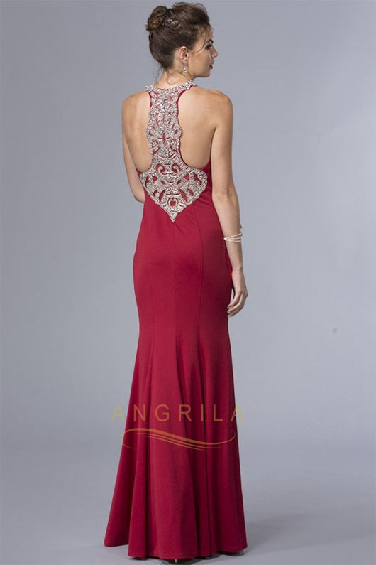 Trumpet/Mermaid Halter Sleeveless Beading Long Prom Dresses