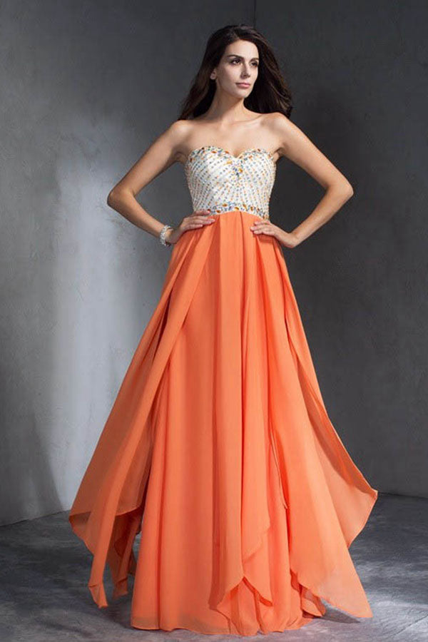 A line princess hot sale sweetheart floor length chiffon