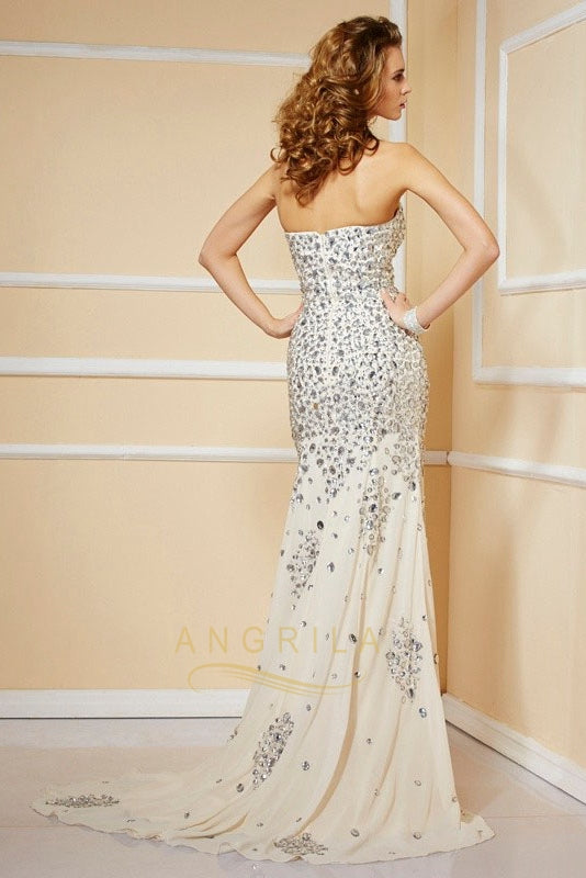 Trumpet/Mermaid Strapless Sweetheart Beading Split Formal Prom Dresses