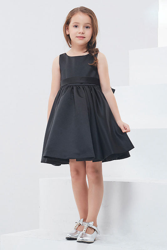 A-Line Sleeveless Knee-Length Flower Girl Dresses with Bow