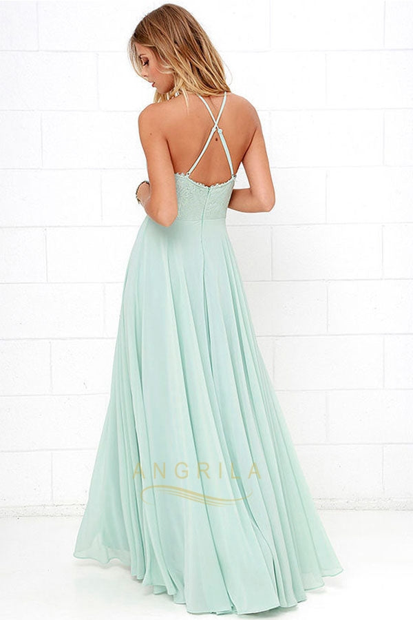 Sleeveless Chiffon Floor-Length Bridesmaid Dresses