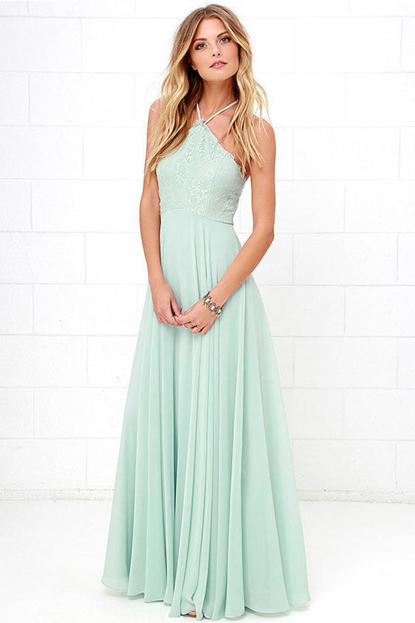 Sleeveless Chiffon Floor-Length Bridesmaid Dresses