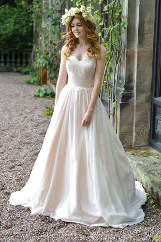 A-line/Princess Strapless Long Bridal Wedding Dresses