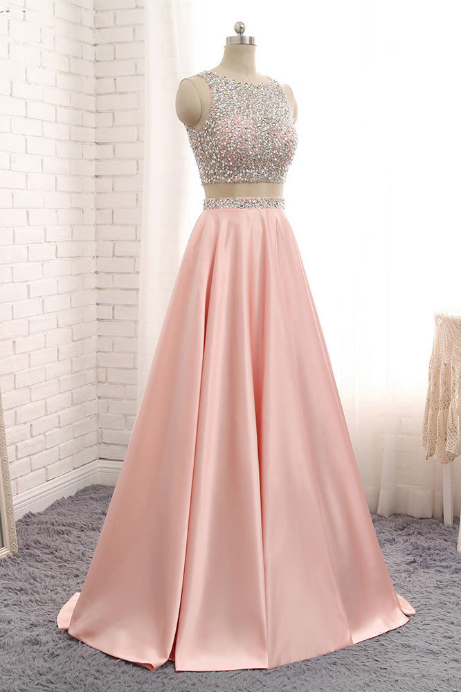 Two Piece Jewel Prom Dress with Sequins