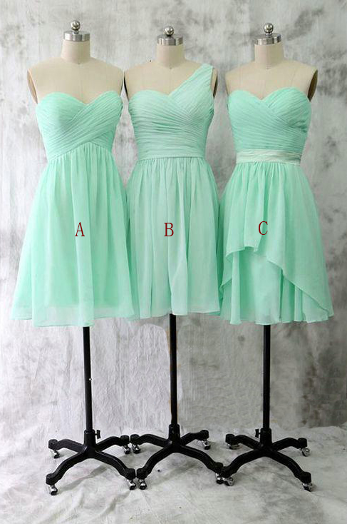 A-line Sweetheart One-shoulder Chiffon Bridesmaid Dresses