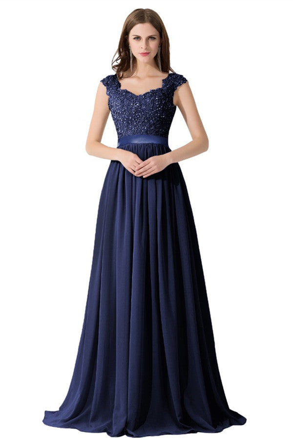 A-line/Princess V-neck Sleeveless Zipper Up at Side Long Chiffon Bridesmaid Dresses