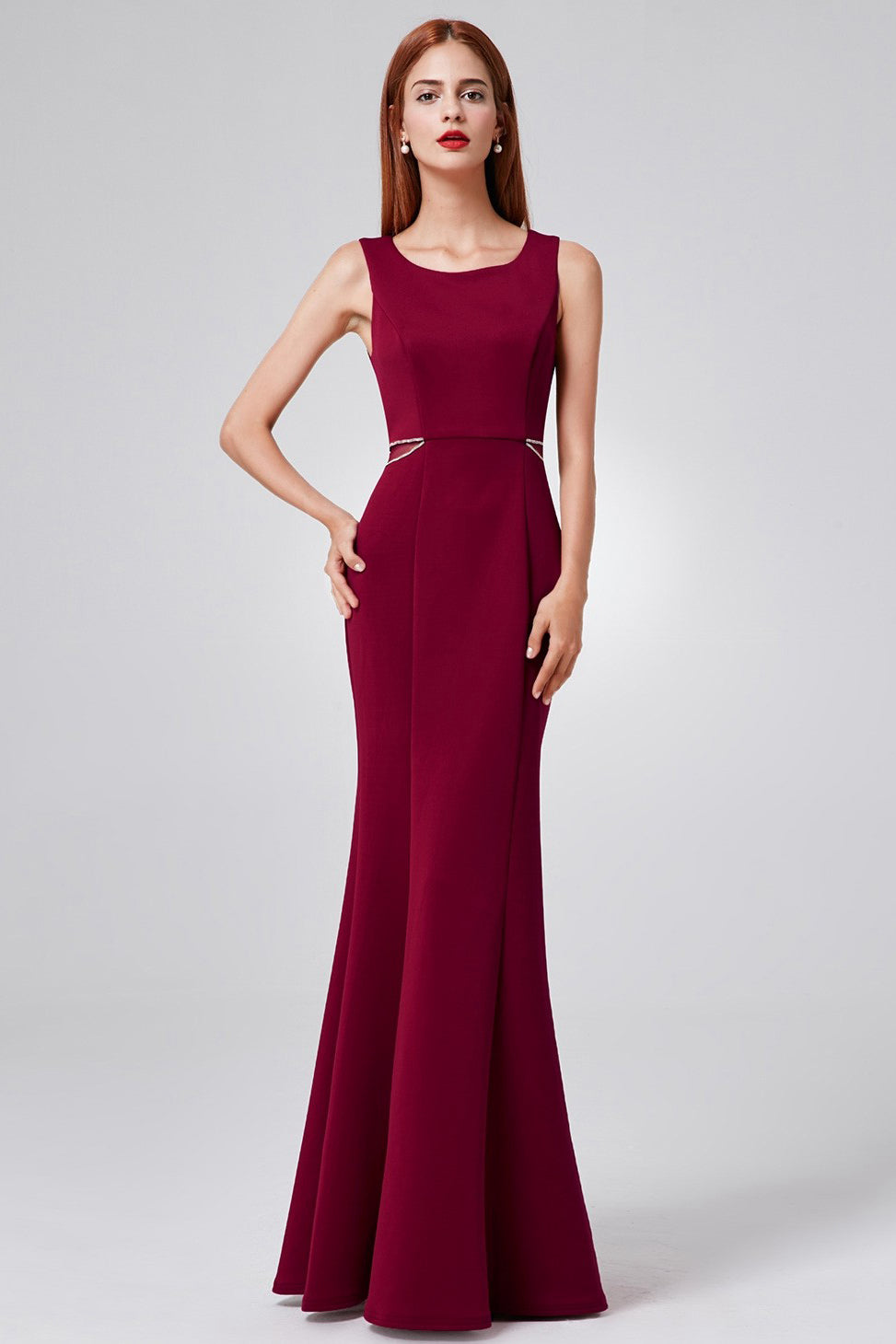 Sheath/Column Scoop Neck Sexy Evening Dress