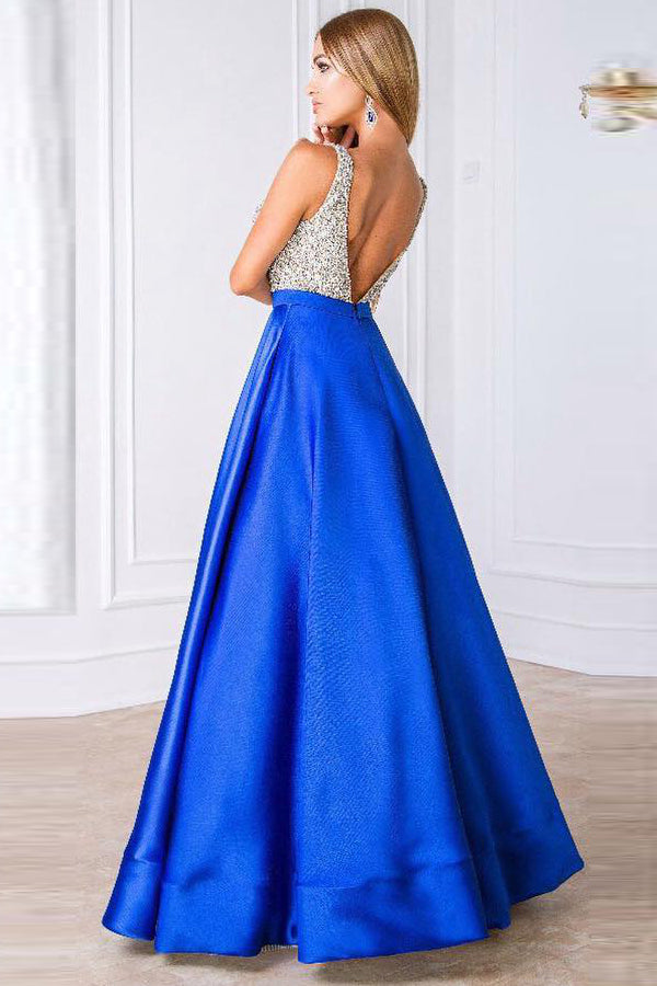 Beading Backless Prom Evening Dresses