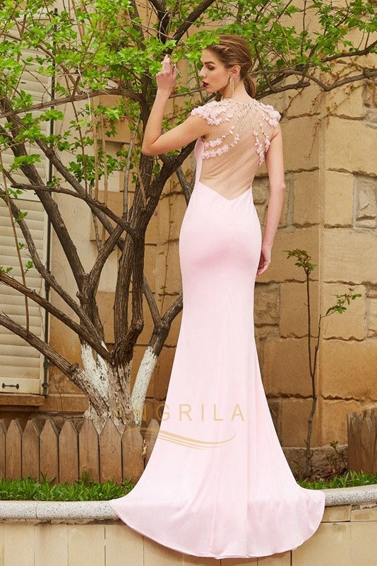 Trumpet/Mermaid Sweep Train Long Evening Dress with Beading