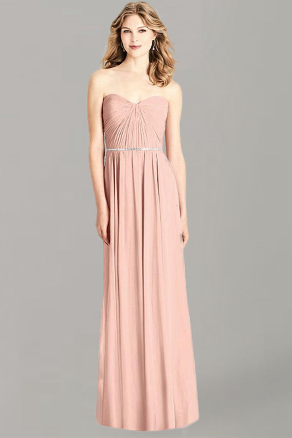 Sheath/Column Sweetheart Chiffon Bridesmaid Dress with Ruffle