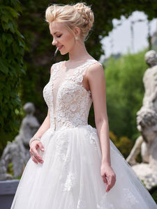 Sleeveless Applique Bridal Wedding Dresses