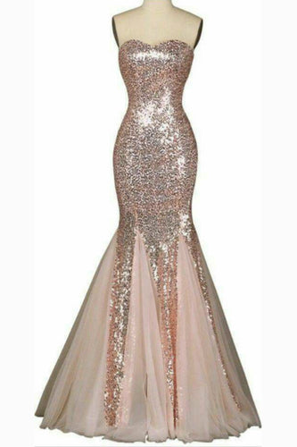 Mermaid Sweetheart Sequin Prom Evening Dress