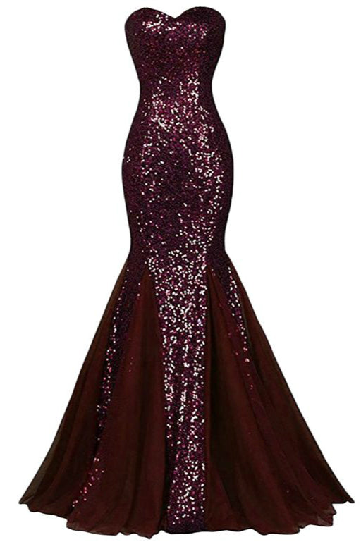 Mermaid Sweetheart Sequin Prom Evening Dress