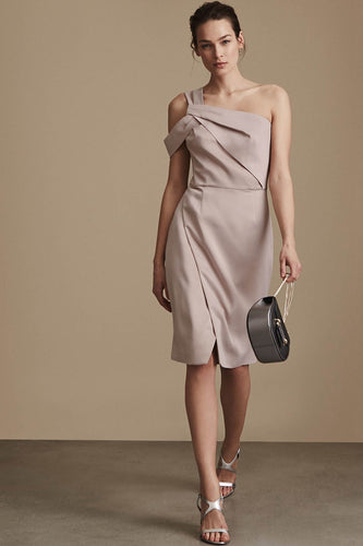 Sheath/Column One-Shoulder Sleeveless Cocktail Dresses with Asymmetric Neckline