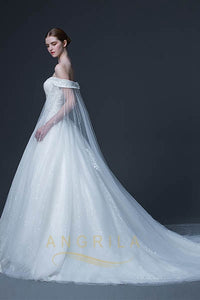 Funky A-Line Court Train Tulle Bridal Wedding Dresses