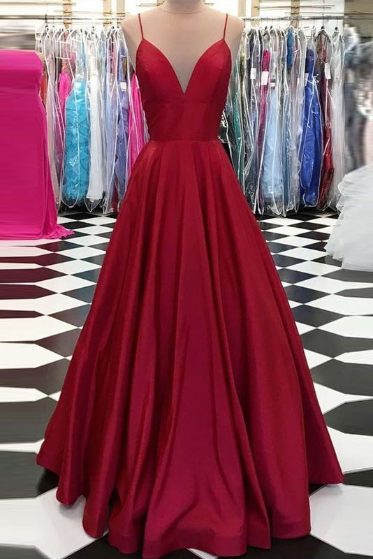 Burgundy Trumpet/Mermaid Floor-Length Satin Sleeveless Prom Dresses