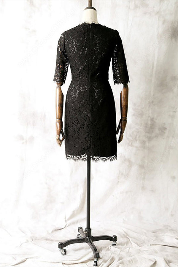 Short Lace 1/2 Sleeves Scoop Neck Mother of the Bride Dresses