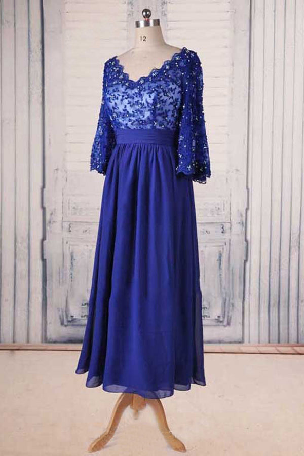 Lace Sweetheart 3/4 Sleeves Floor-Length Mother of the Bride Dresses