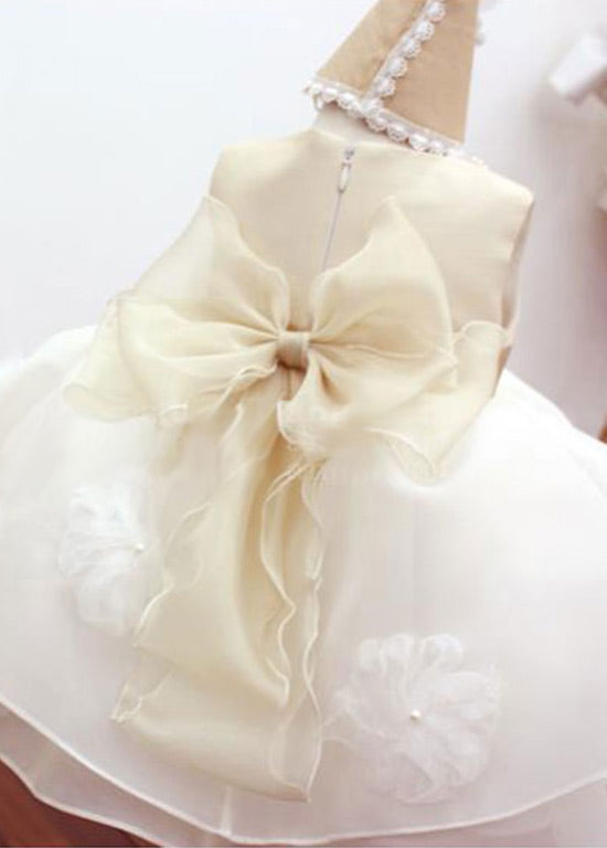 A-Line/Princess Chiffon Sleeveless Short Flower Girl Dresses Bow(s)