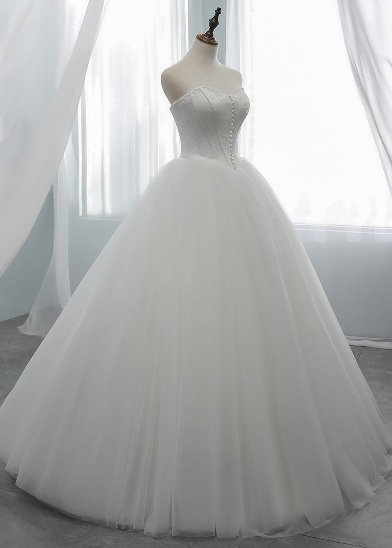 A-Line/Princess Tulle Sweetheart Wedding Dresses