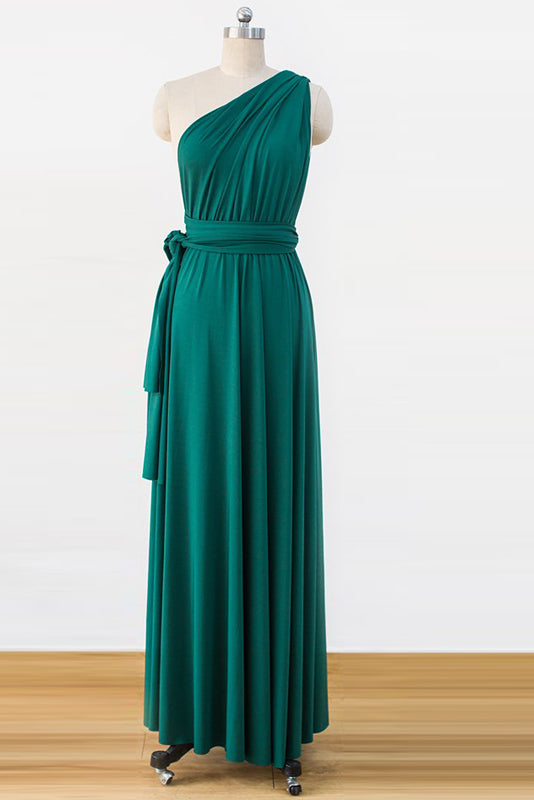 Green Floor-Length Chiffon Bridesmaids Dresses