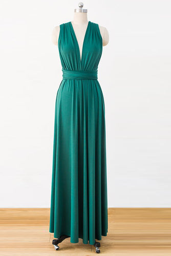 Green Floor-Length Chiffon Bridesmaids Dresses