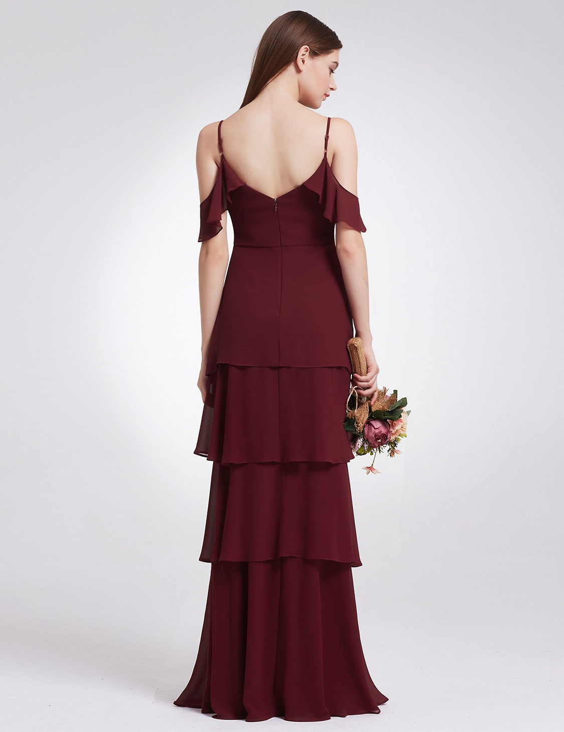 Spaghetti Straps Chiffon Long Bridesmaids Dresses 2019