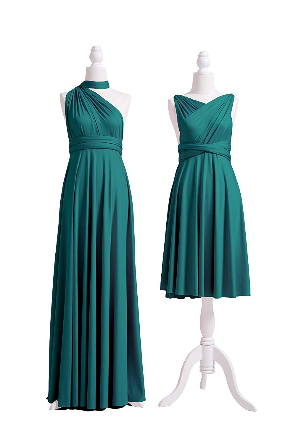 Sleeveless Halter Modest Chiffon Convertible Bridesmaids Dresses