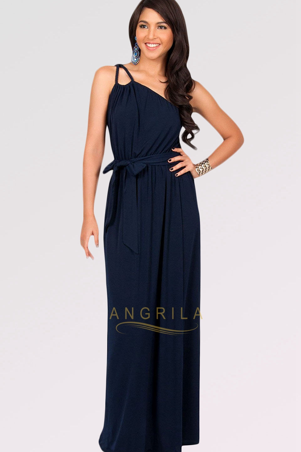 Elegant Sleeveless One-shoulder Bridesmaid Dresses