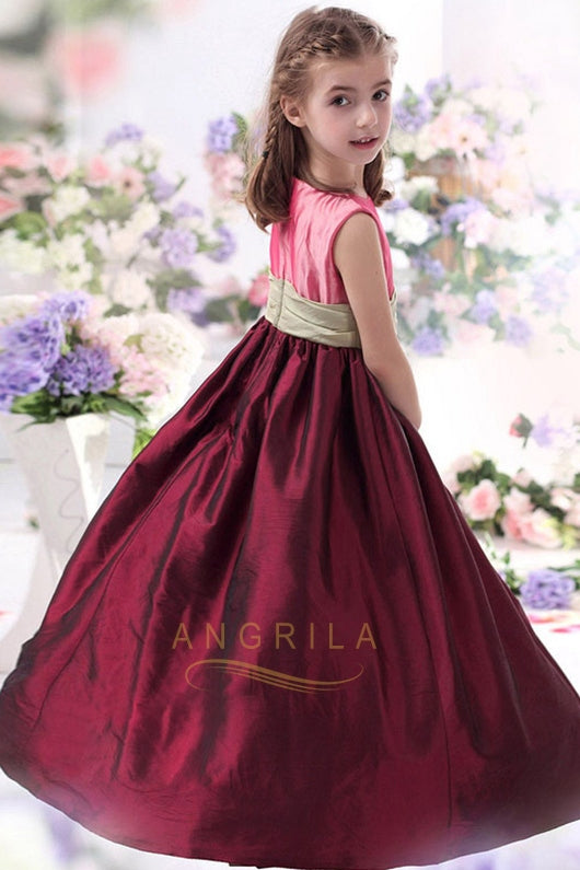 Ball Gown Sleeveless Long Flower Girl Dresses