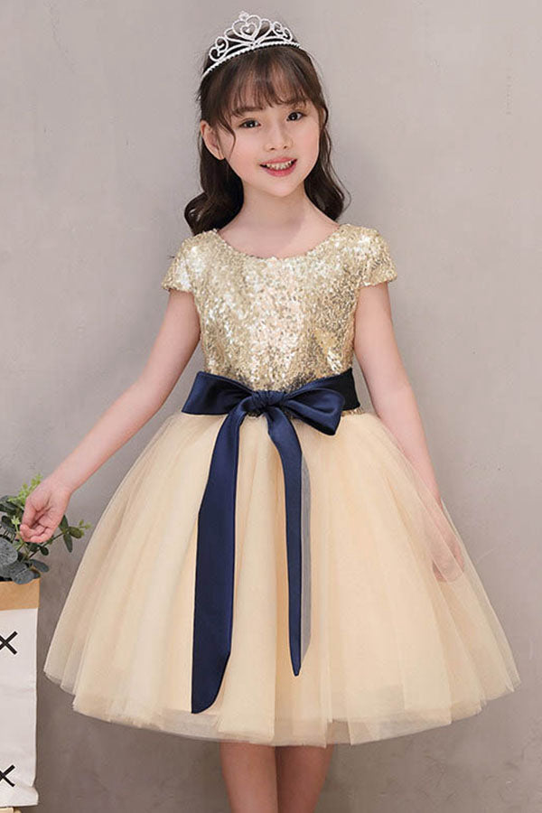 A-line Princess Cap Sleeves Flower Girl Dresses