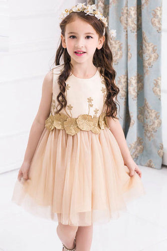 Lovely Tulle Appliques Beaded Flower Girl Dress